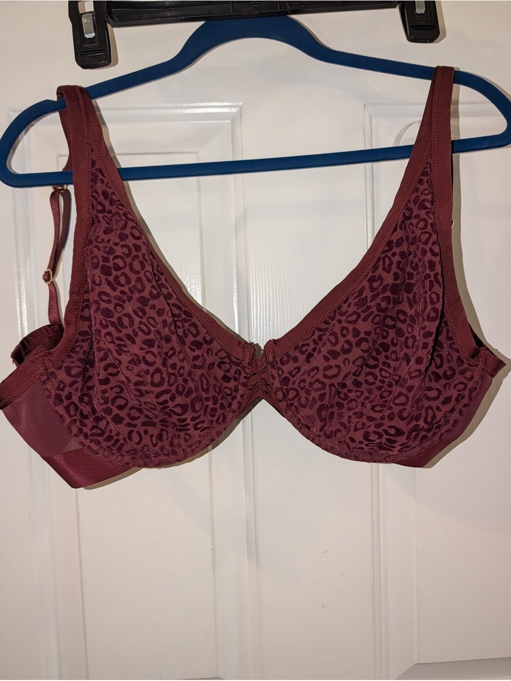 aerie Wine Leopard Print Underwire Bra